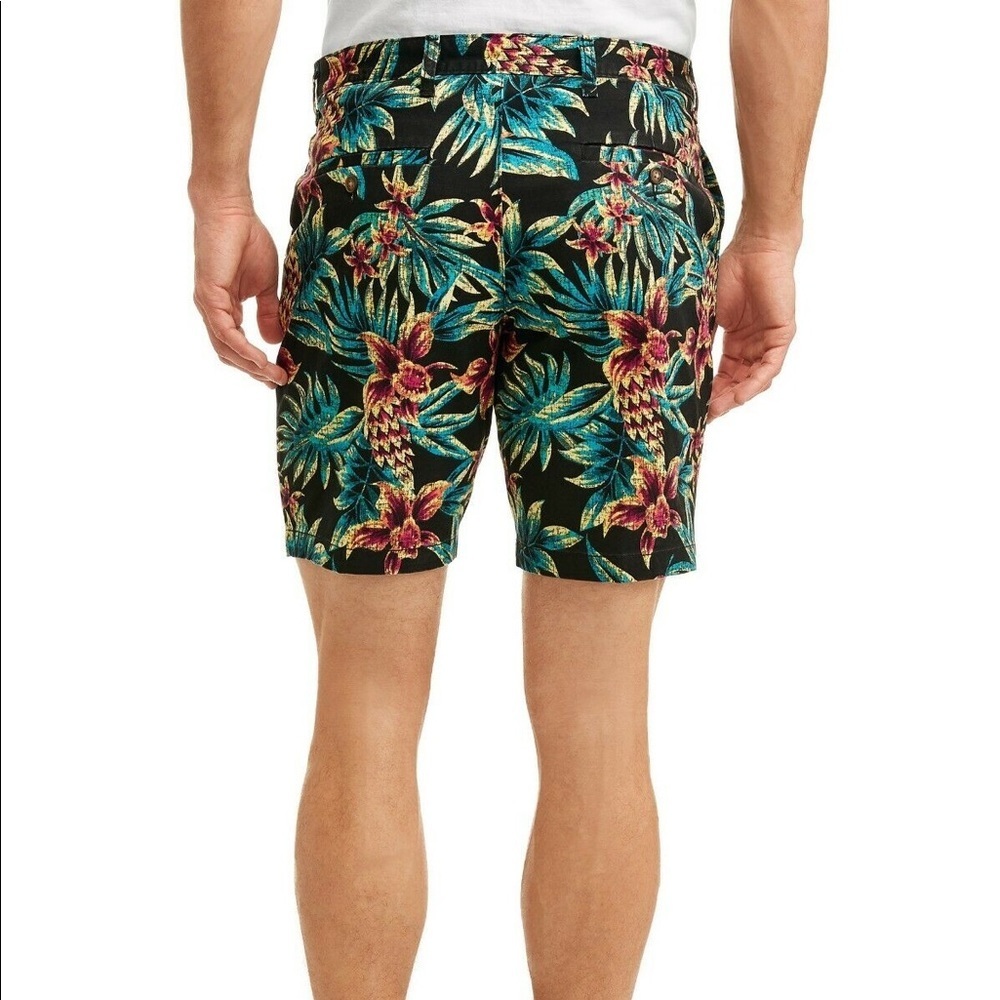 George 32 men’s flat front black tropical print - Picture 8 of 8